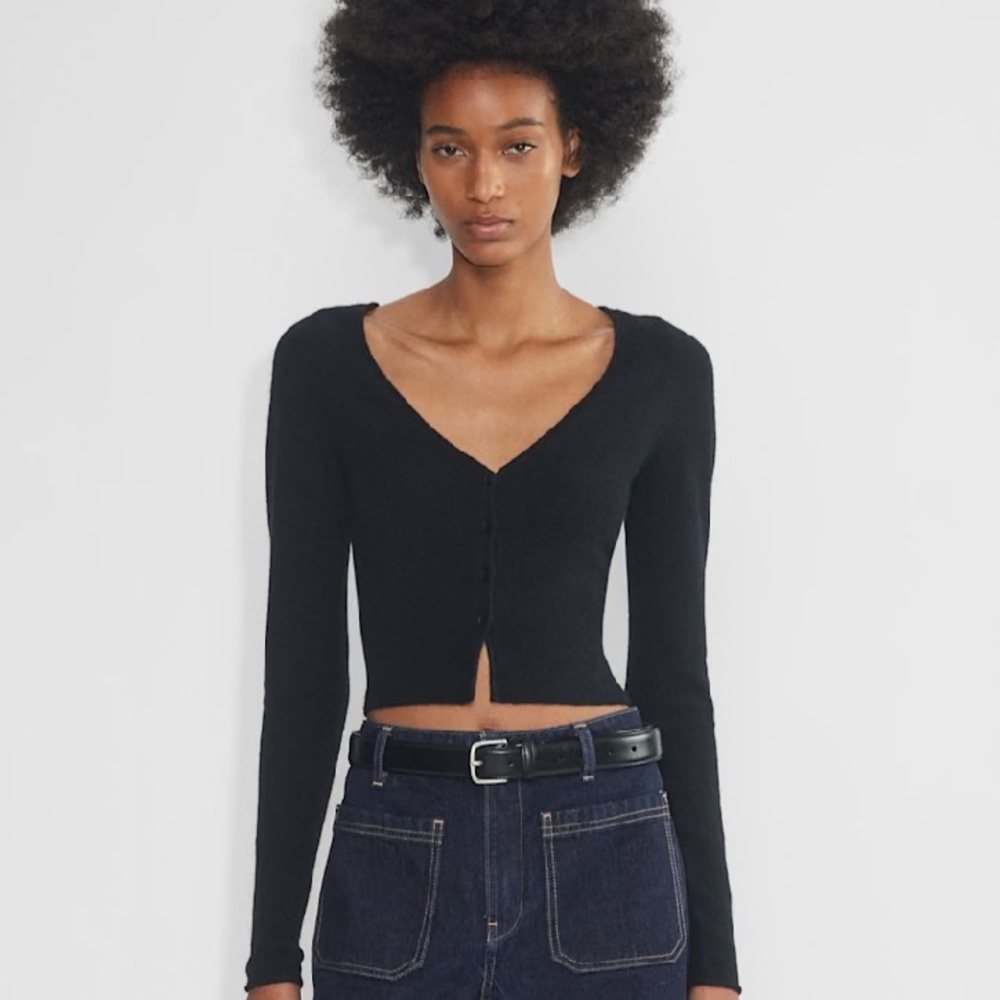 Aritzia Wilfred Santorini Cardigan - Black XS